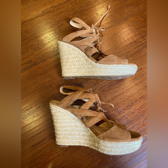Suede Espadrille Wedge Sandals - Picture 4 of 8